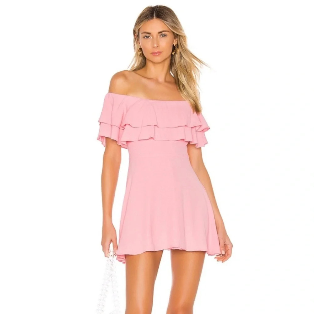 Superdown Briget Ruffle Dress Pink Size‎ Medium